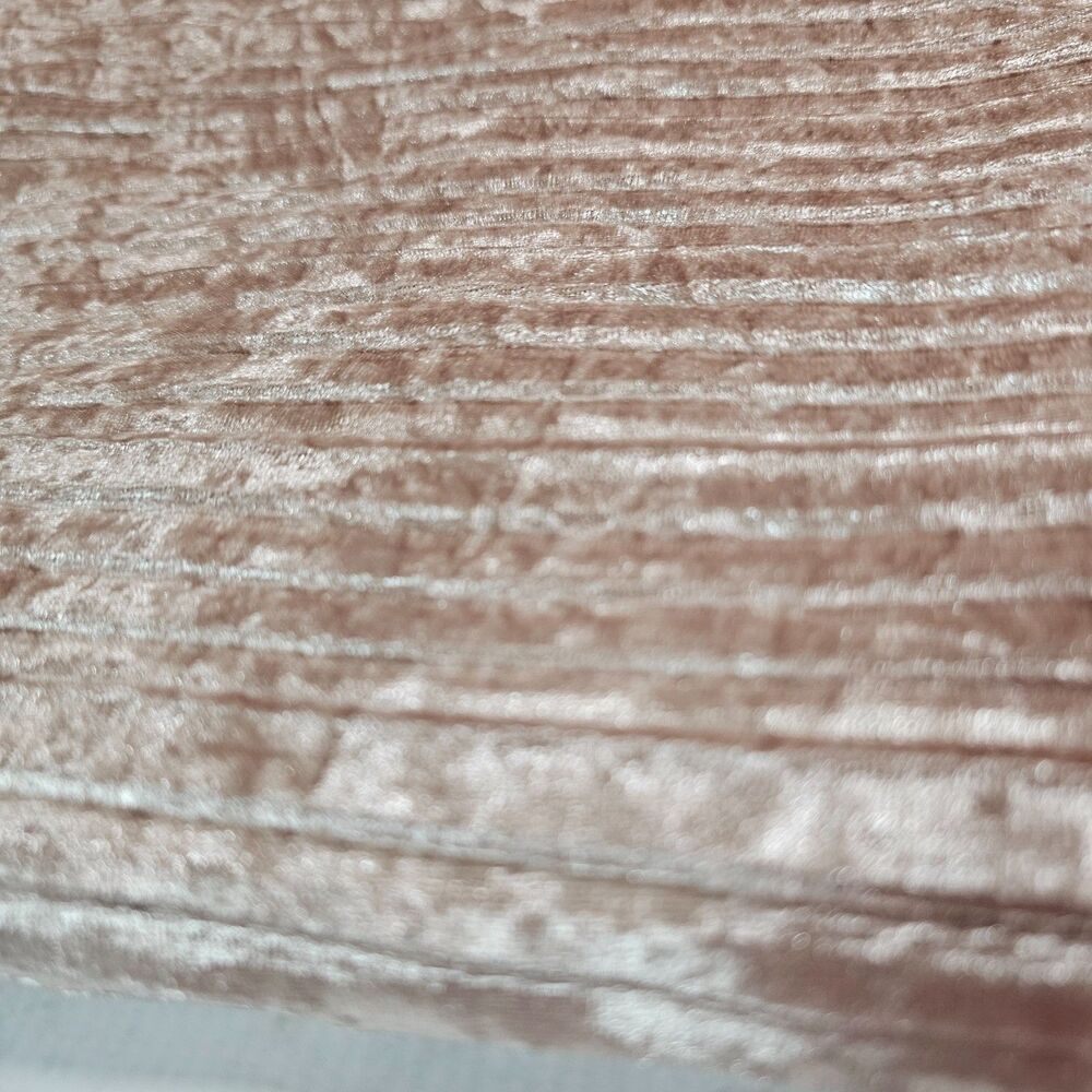 Blush Pink Crushed Velour Velvet Pleated Ribbed Fabric 55x60 Craft Sewing Destas